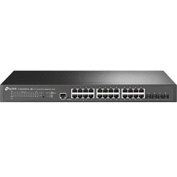 TP-LINK Switch 24x2.5Gbps + 4x10GE SFP+ Layer2 Menedzselhető Rackes,
TL-SG3428XPP-M2