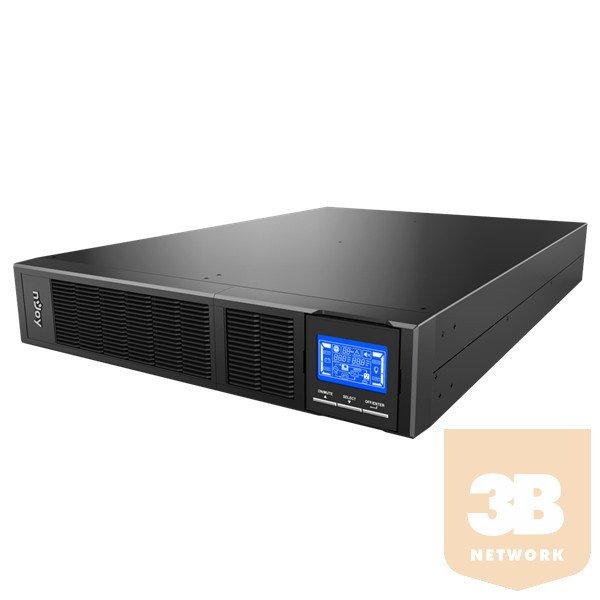 NJOY Szünetmentes Balder 2000, 3000VA, 3000W, Online rack (2U), LCD display