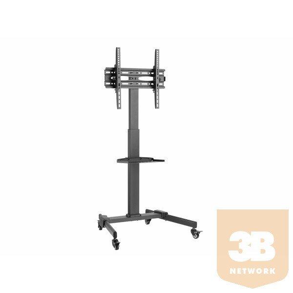 Equip TV/Monitor állvány - 650607 (32"-55", dönthető, állítható
magasság, gurulós, Max.:35kg, fekete)