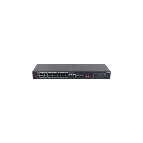 Dahua PoE switch - S3228-24GT-375 (24x 1Gbps at/af PoE + 2x 1Gbps Uplink + 2x
SFP, 375W)