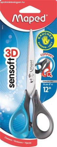 Olló, általános, 16 cm, balkezes, MAPED "Sensoft 3D", vegyes
színek