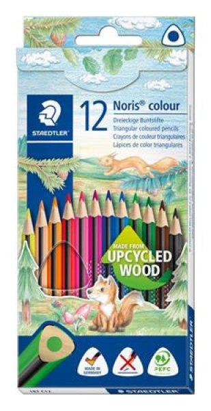 Színes ceruza készlet, háromszögletű, STAEDTLER "Noris Colour
187", 12 különböző szín