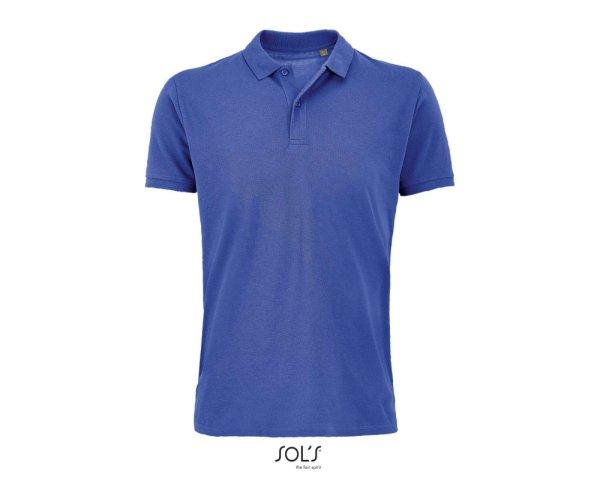 Férfi PLANET organikus rövid ujjú galléros póló, SOL'S SO03566, Royal
Blue-3XL