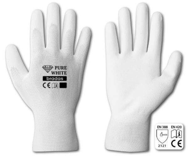 RWPWH8 Kesztyű PURE WHITE polyuretán 8"