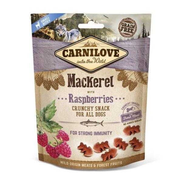 Carnilove Dog Crunchy Snack Makrela & Raspberry- Makréla Hússal és Málnával
200g