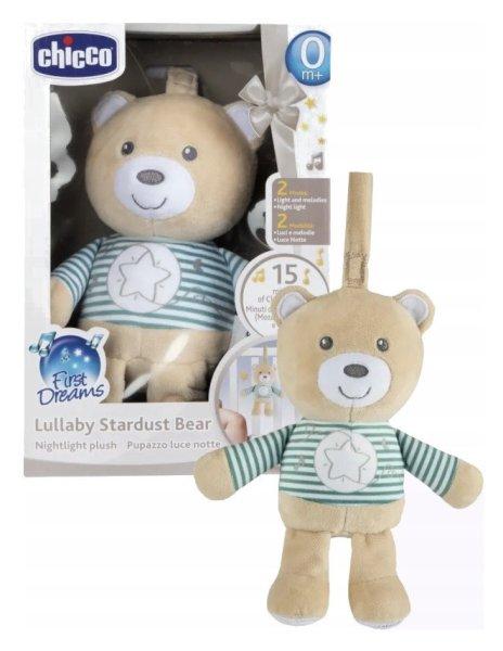 Chicco Lullaby Stardust Bear zenélő-fénylő altató plüssmackó 0 hó+