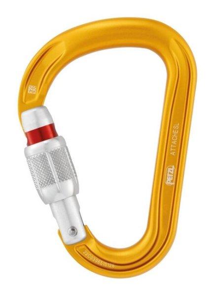 Petzl Attache HMS karabiner kör keresztmetszettel és reteszeléssel, sárga
színben