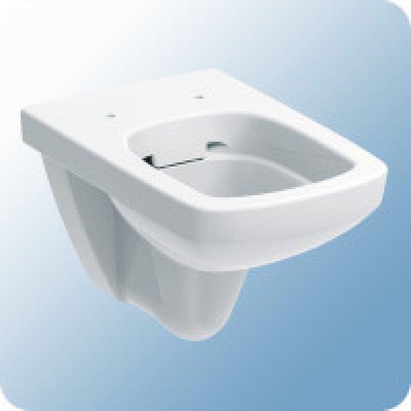 Geberit-Kolo Selnova Square fali WC csésze perem nélkül, szögletes,
mélyöblítésű