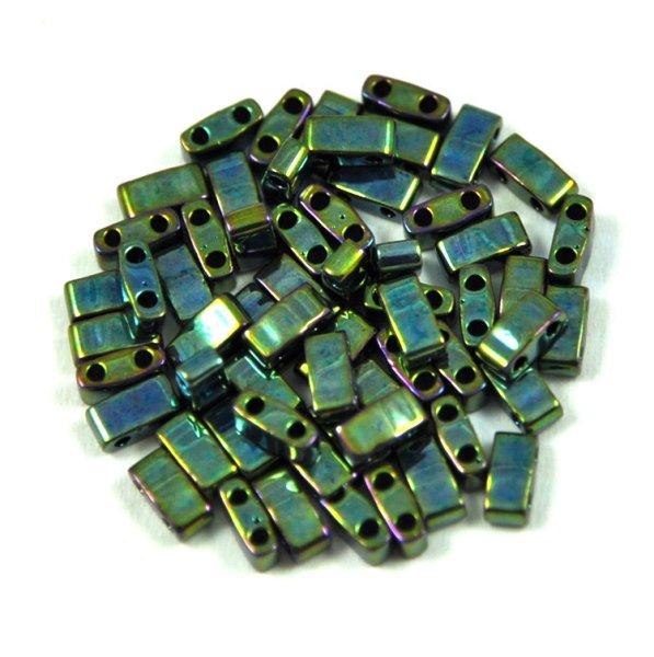 Miyuki féltila gyöngy - 468 - Gold Lustered Metallic Green Iris - 2.3x5mm