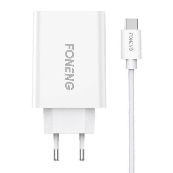 Fast charger Foneng 1x USB EU43+ USB Type C cable