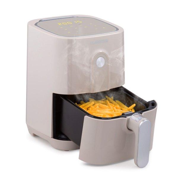 Klarstein Crisp-Pro, forrólevegős fritőz, 1400 W, 2,8 l, 8 program,
időzítő, rozsdamentes acél