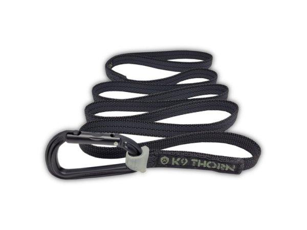 K9 Thorn csúszásmentes póráz petzl karabinerrel, fekete, L