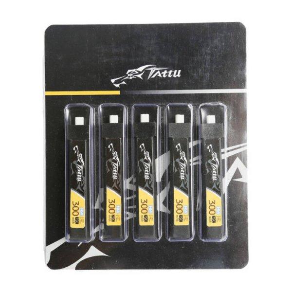 Tattu LiPo 300mAh 3.8V 75C 1S1P HV BT2.0.5 battery (5pcs)