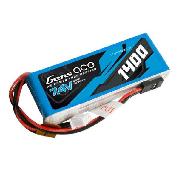 Gens ace 1400mAh 7.4V 2S1P LiPo battery for JR plug-in transmitter