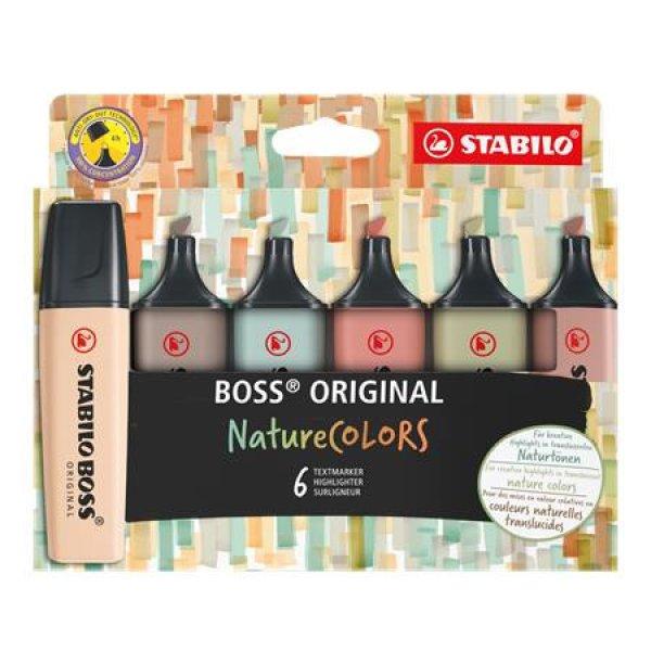 Szövegkiemelő készlet, 2-5 mm, STABILO "BOSS original
NatureColors", 6 különböző szín