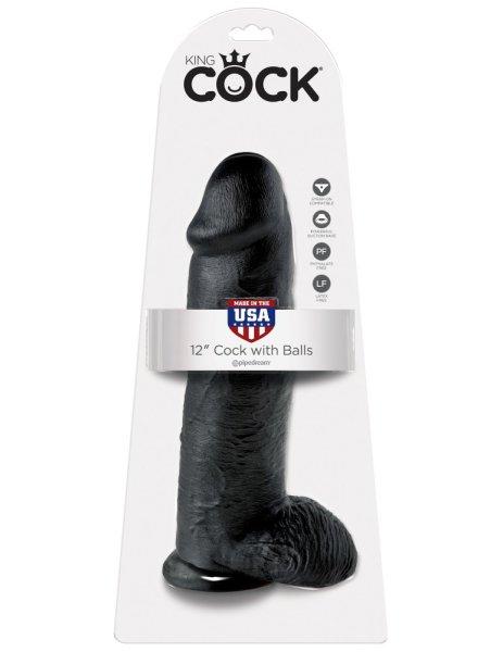  12" Cock with Balls Black 