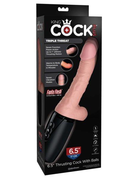  6.5" Thrusting Cock with Balls - Triple Threat Light 