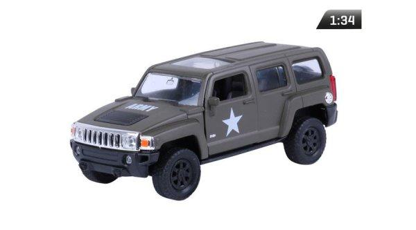 Makett autó, 1:34, HUMMER H3, US ARMY, keki (A83907)