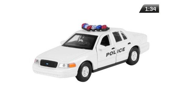 Makett autó, 1:34, 1999 Ford Crown Victoria rendőrségi, fehér