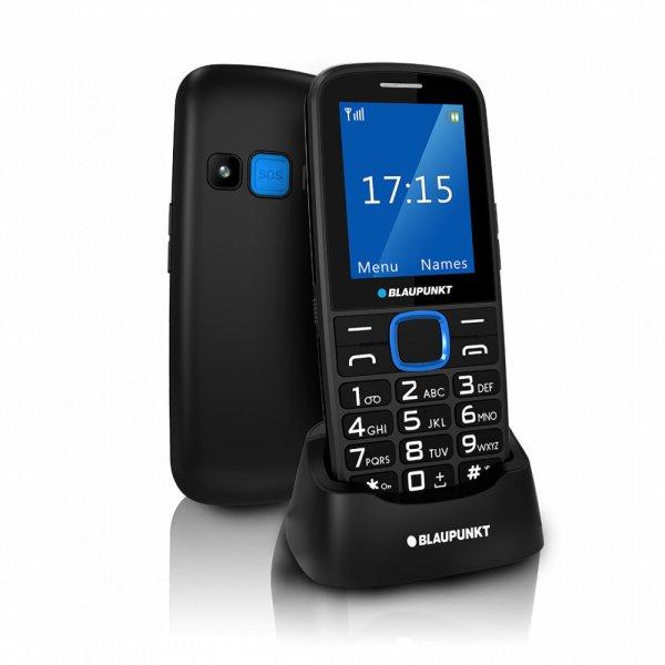 Blaupunkt BS04i mobiltelefon extra nagy gombokkal, vészhívóval ,
kártyafüggetlen, fekete-kék