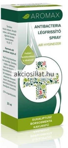 Aromax Antibacteria Légfrissítő Spray Eukaliptusz, borsosmenta, kakukkfű
20ml