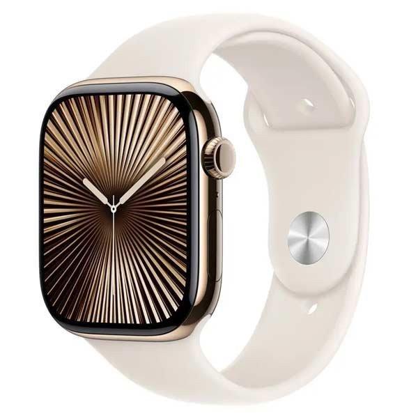 Apple Watch Series 10 GPS + Cellular 46mm Arany titán csillagos fehér
sportszíj - S/M