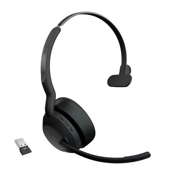 Jabra Evolve2 55 MS Mono with Link380c Bluetooth Headset Black