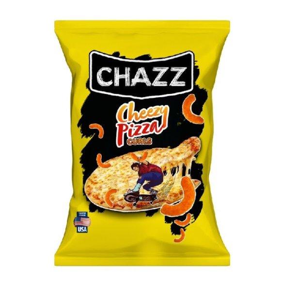 Chazz Crispy Corn Curls Cheezy Pizza ízű kukorica chips 100g