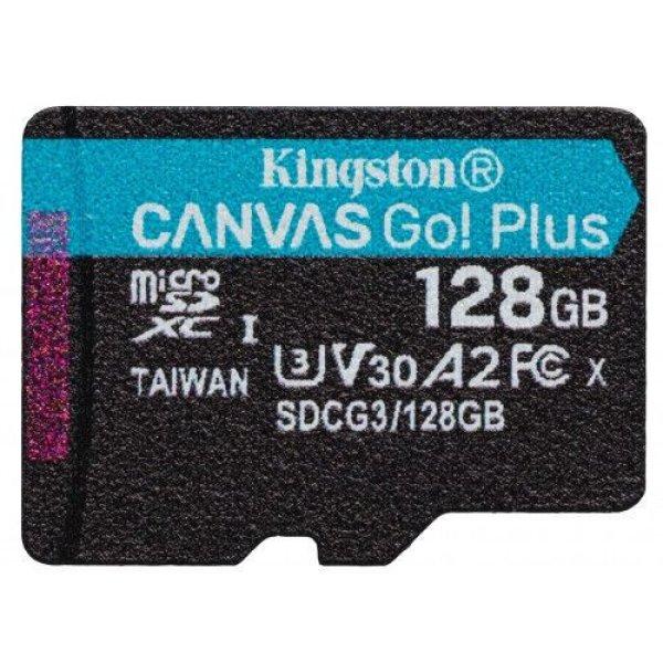 Kingston 128GB microSDXC Canvas Go! Plus Class 10 170R A2 U3 V30 Card adapter
nélkül