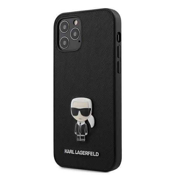 Karl Lagerfeld KLHCP12MIKMSBK iPhone 12 /12 Pro 6,1" fekete keménytok
Saffiano ikonikus fém logós