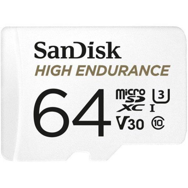 Sandisk 64GB High Endurance UHS1 U3 V30 vízálló ütésálló microSDXC
memóriakártya