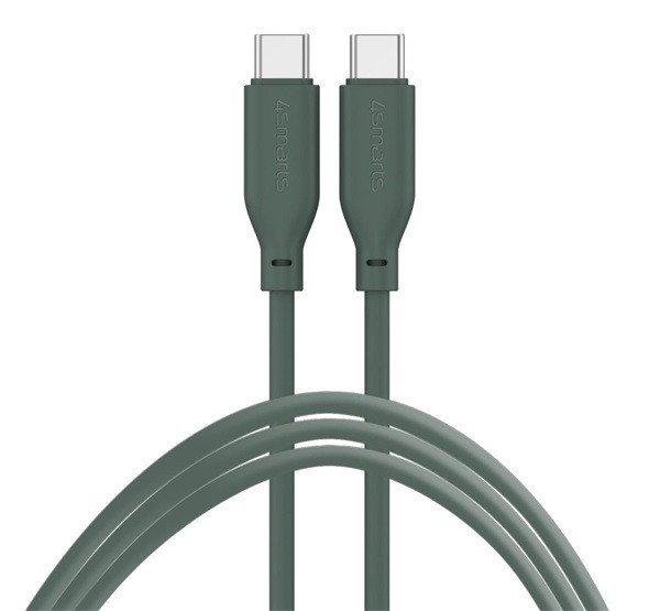 4smartsUSB Type-C / USB Type-C Szilikon töltő- és adatkábel, 60W 1.5m,
sötétzöld