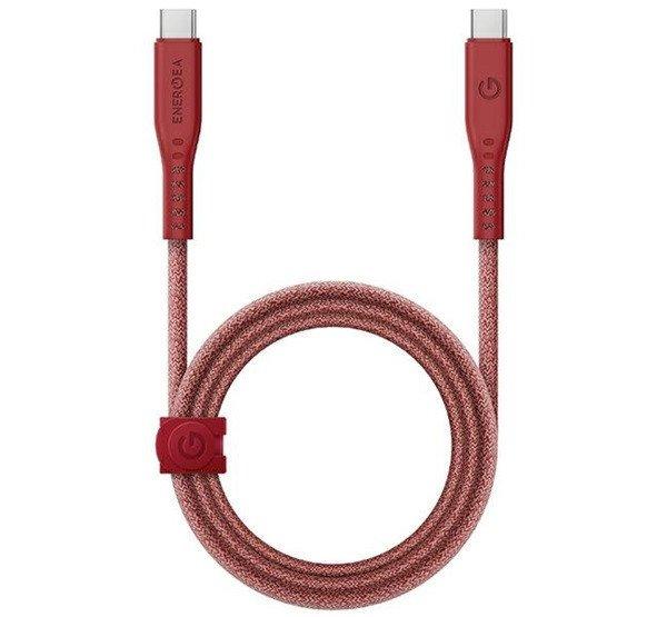 Energea kabel Flow Type-C / Type-C szövet gyorstöltő- és adatkábel, 1.5m,
240W, 5A, piros