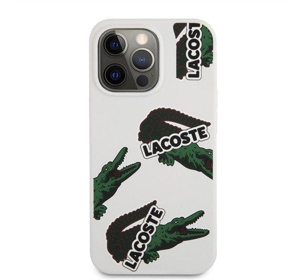 Lacoste Allover Pattern iPhone 13 Pro szilikon tok, fehér