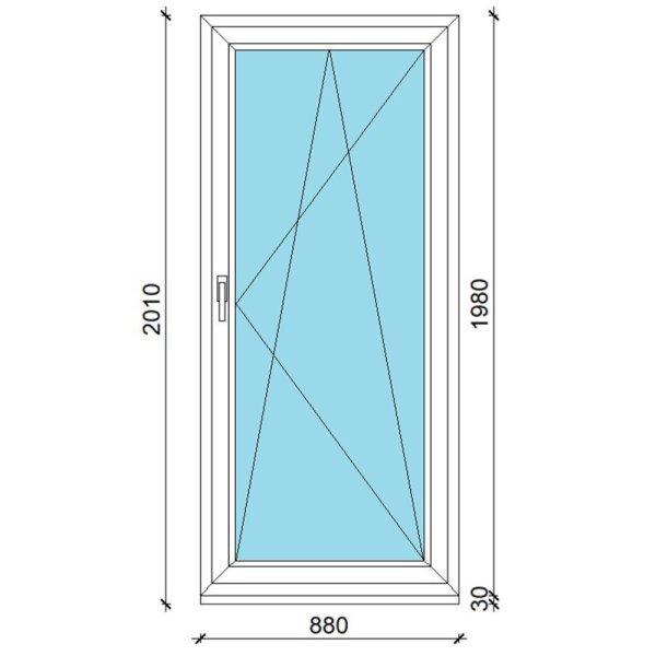 Műanyag erkélyajtó 90x200 bukó/nyíló Gealan