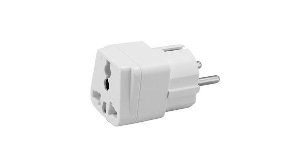 Travel adapter white, Utazó elosztó, fehér EU