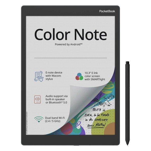 POCKETBOOK e-Reader PB1041-1-WW COLOR Note szürke (10,3" E-Ink Kaleido,
1,5GHz,32GB,4000mAh,WIFI, BT, Android12)