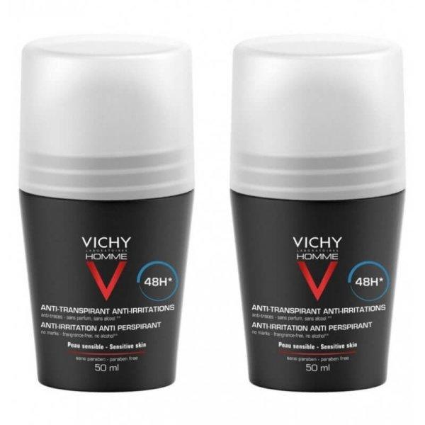 Vichy Dezodor szett érzékeny bőrre Homme 48H Deo roll-on
(Anti-Transpirant Extra Sensitive) 2 x 50 ml