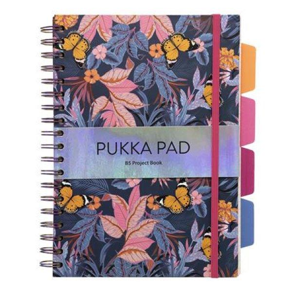 Spirálfüzet, B5, vonalas, 100 lap, PUKKA PAD "Project Book Bloom",
vegyes minta