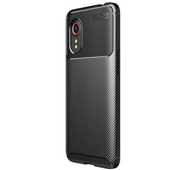 Szilikon telefonvédő (közepesen ütésálló, légpárnás sarok, karbon
minta) FEKETE Samsung Galaxy Xcover 5 (SM-G525F)