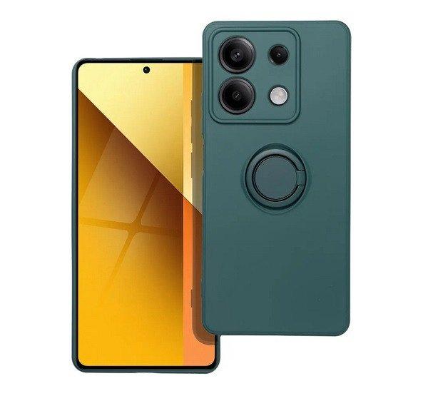 Szilikon telefonvédő (tartógyűrű, mikrofiber plüss belső, mágneses,
kameravédő) SÖTÉTZÖLD Xiaomi Redmi Note 13 5G