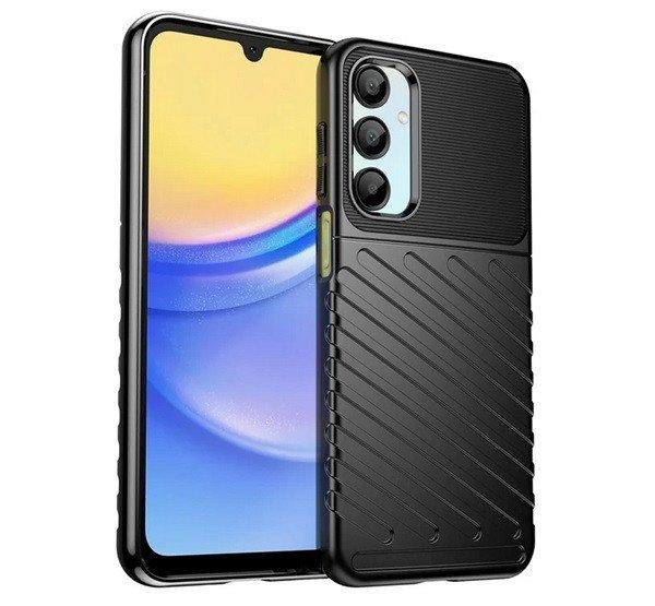 Szilikon telefonvédő (ütésállóság, csíkos, dombor minta) FEKETE Samsung
Galaxy A16 (SM-A166)