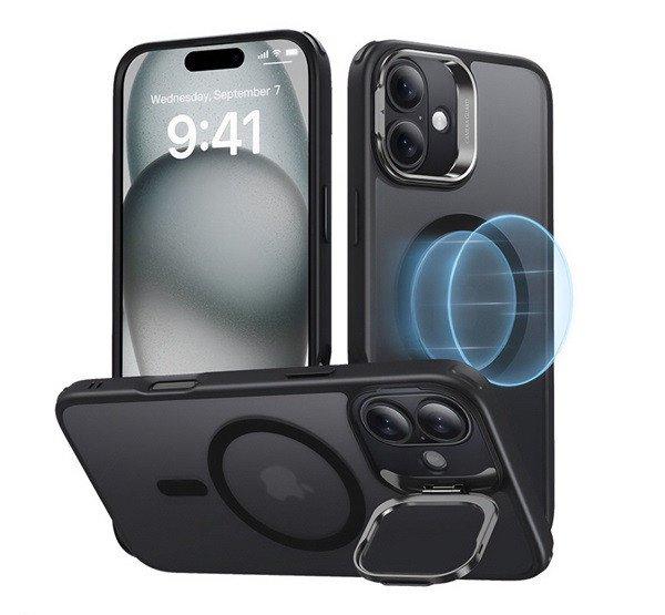 ESR CLASSIC HALOLOCK szilikon telefonvédő (ütésállóság, légpárnás
sarok, MagSafe) FEKETE Apple iPhone 16 5G