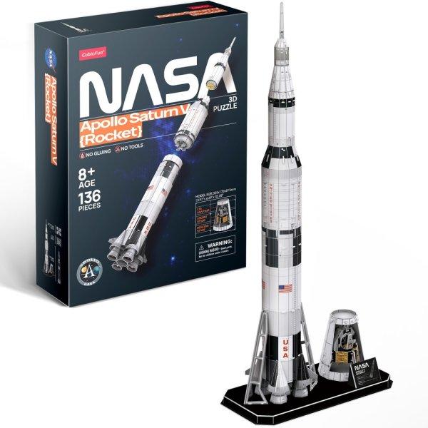 3D puzzle: Apollo Saturn V holdrakéta CubicFun jármű makettek