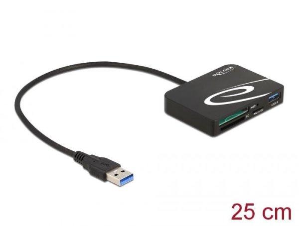 DeLock Card Reader for XQD / SD / Micro SD memory cards + USB Type-A port