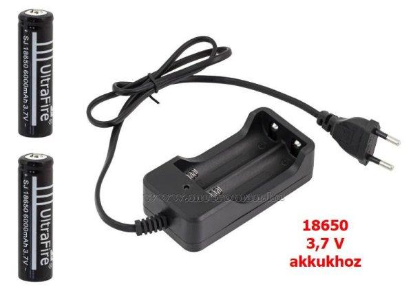 Akkumulátor töltő 2 db 18650 akkuval MJ3009-2X18650