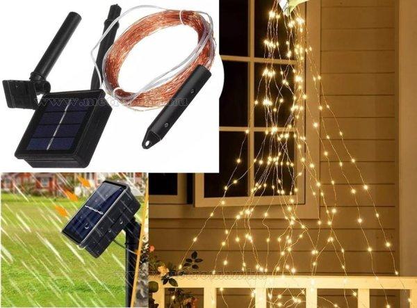 Napelemes kültéri fényfüzér, LED fénypiramis fényfüzér, micro LED-es
MLED100-TREE-WW