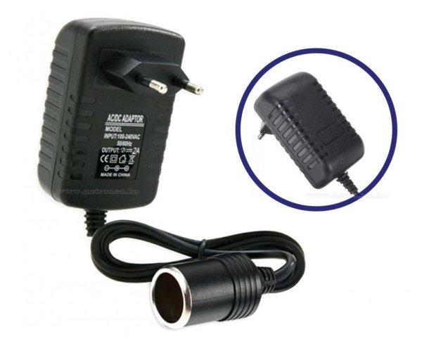 Adapter Hálózati tápegység szivargyújtó aljzattal 230/12V 2 Amper MLP53