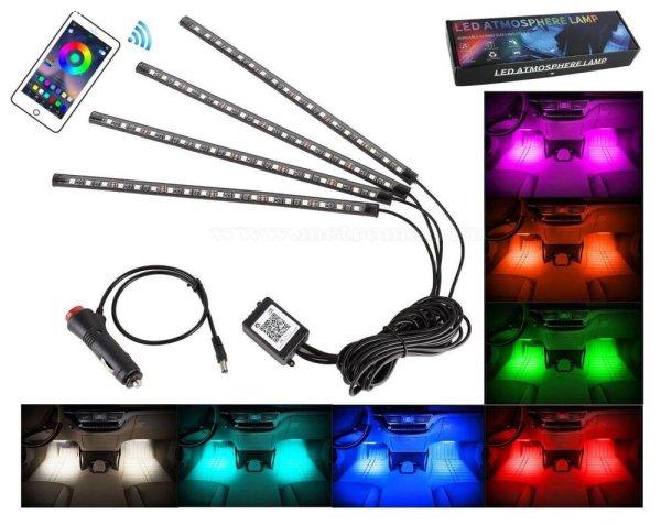 iOS Android vezérlésű Autós RGB LED belső világítás MP3750