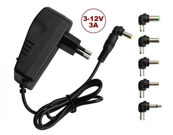 Univerzális hálózati adapter, tápegység 3-12V 3 Amper PLP52